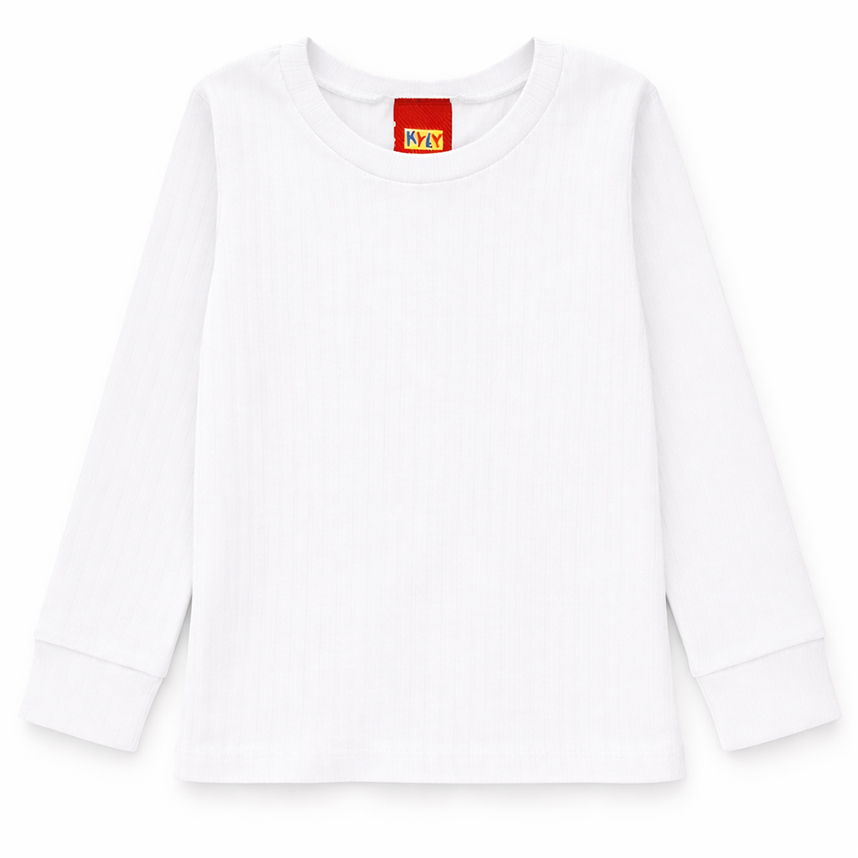 Blusa Juvenil Kyly Manga Longa Ribana Lisa Detalhe No Punho
