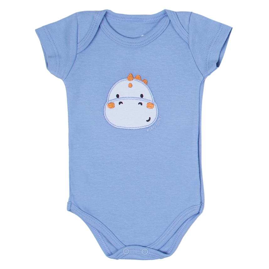 Kit Body Bebê Kiko Baby Manga Curta Dinossauro 3 Peças