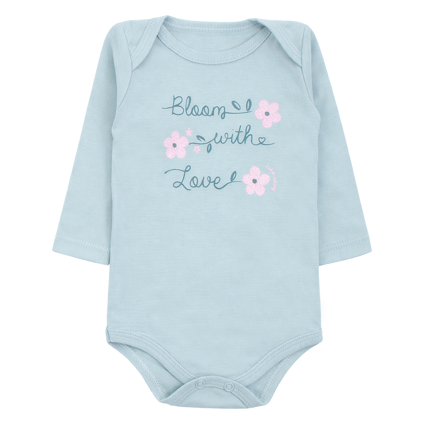 Kit Body Kiko Baby Em Suedine Estampa Flor 3 Peças