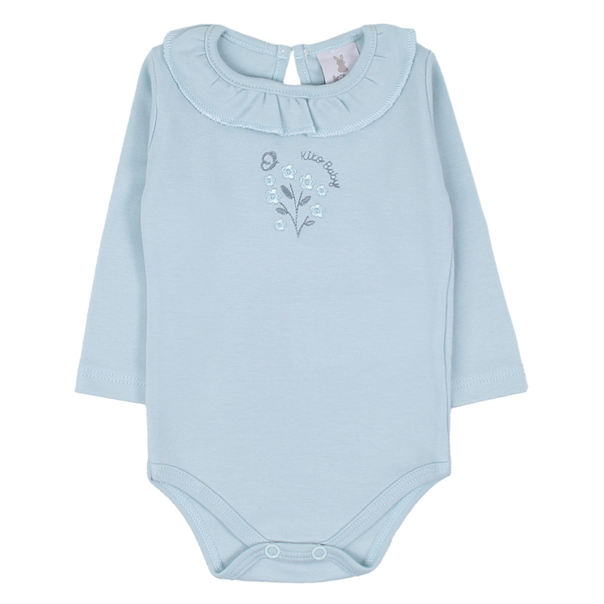 Kit Body Kiko Baby Em Suedine Estampa Flor Coração 3 Peças