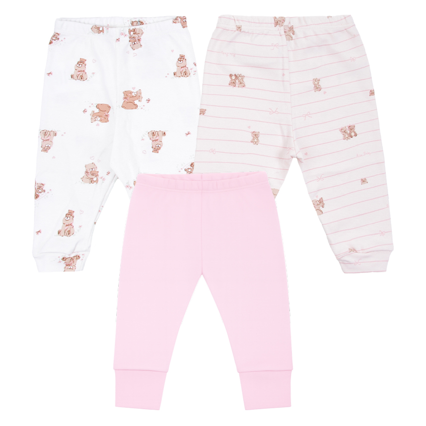 Kit Mijão Bebê Kiko Baby Estampa E Bordado Urso 3 Peças
