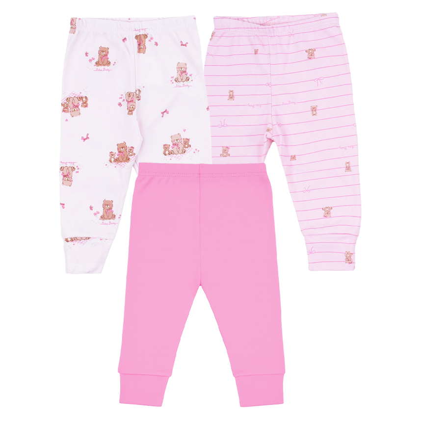 Kit Mijão Bebê Kiko Baby Estampa E Bordado Urso 3 Peças