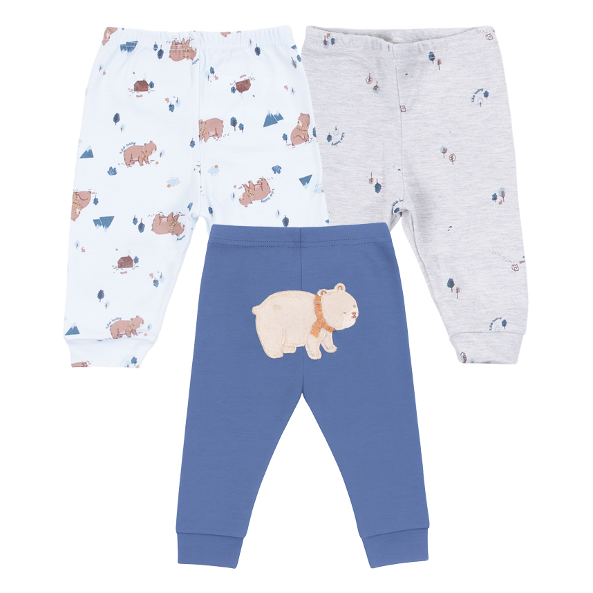 Kit mijão Bebê Kiko Baby Estampa E Bordado Urso 3 Peças Kit mijão Bebê Kiko Baby Estampa E Bordado Urso 3 Peças