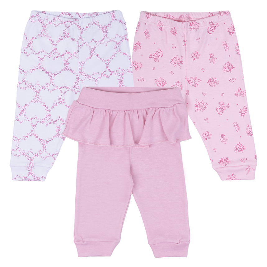 Kit Mijão Bebê KiKo Baby Estampa Flor Coração 3 Peças