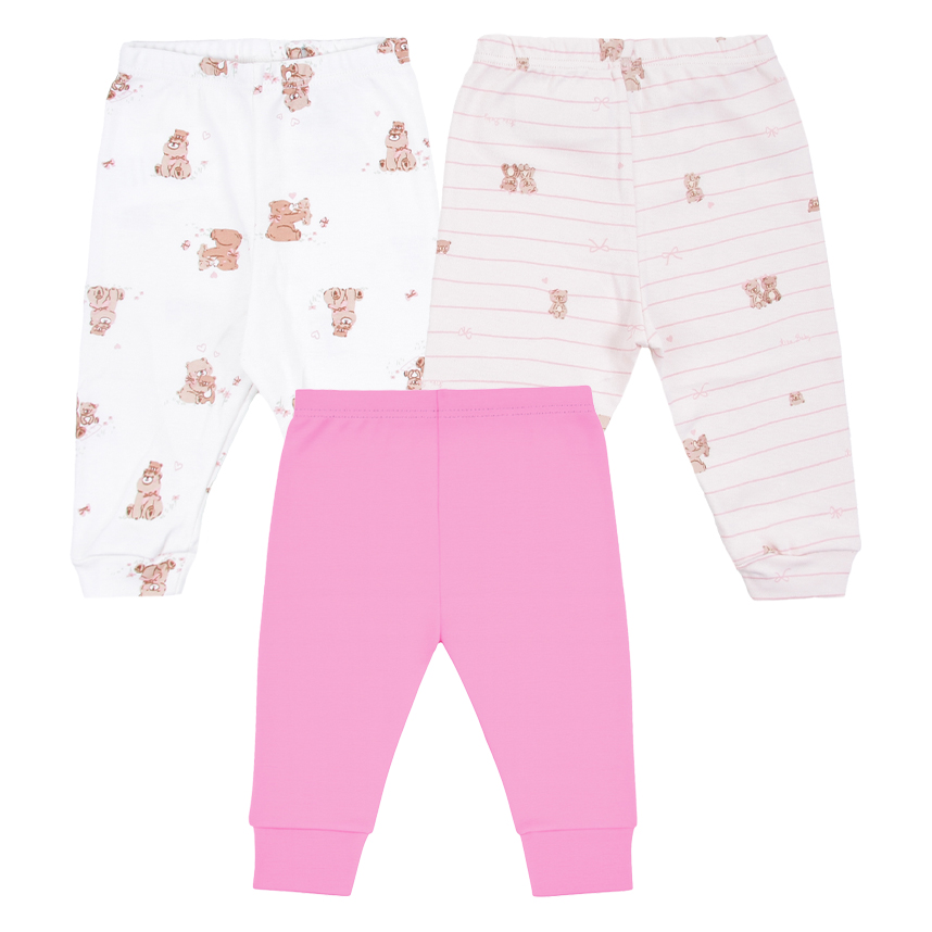 Kit Mijão Bebê Kiko Baby Estampa E Bordado Urso 3 Peças