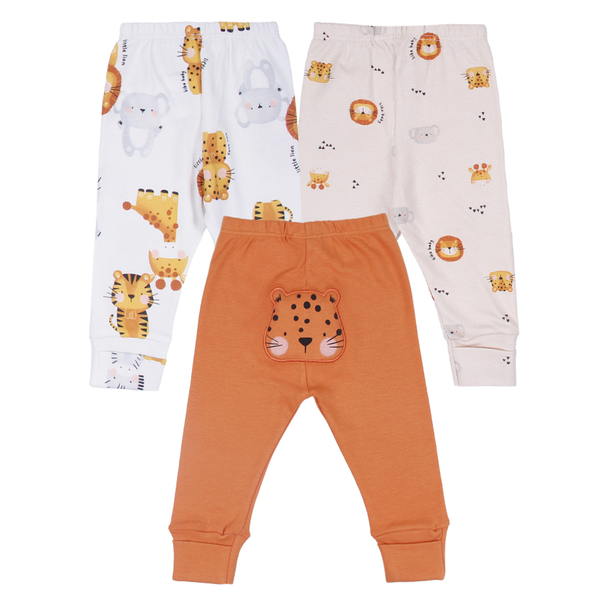 Kit Mijão Bebê Kiko Baby Estampa Amigos Safari 3 Peças