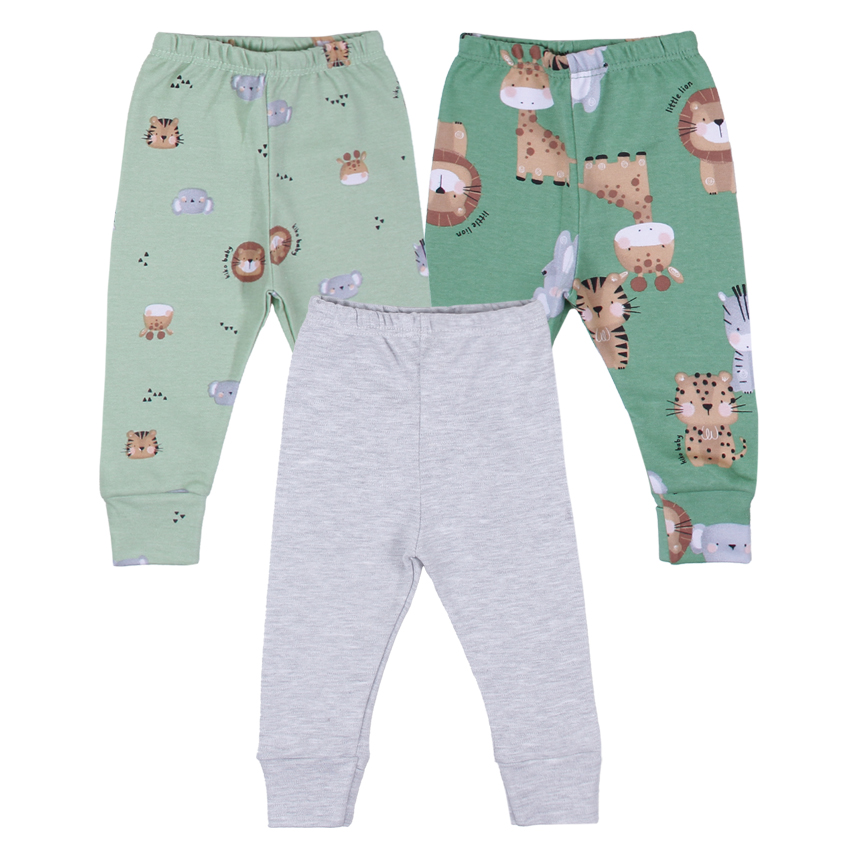 Kit Mijão Bebê Kiko Baby Estampa Amigos Safari 3 Peças