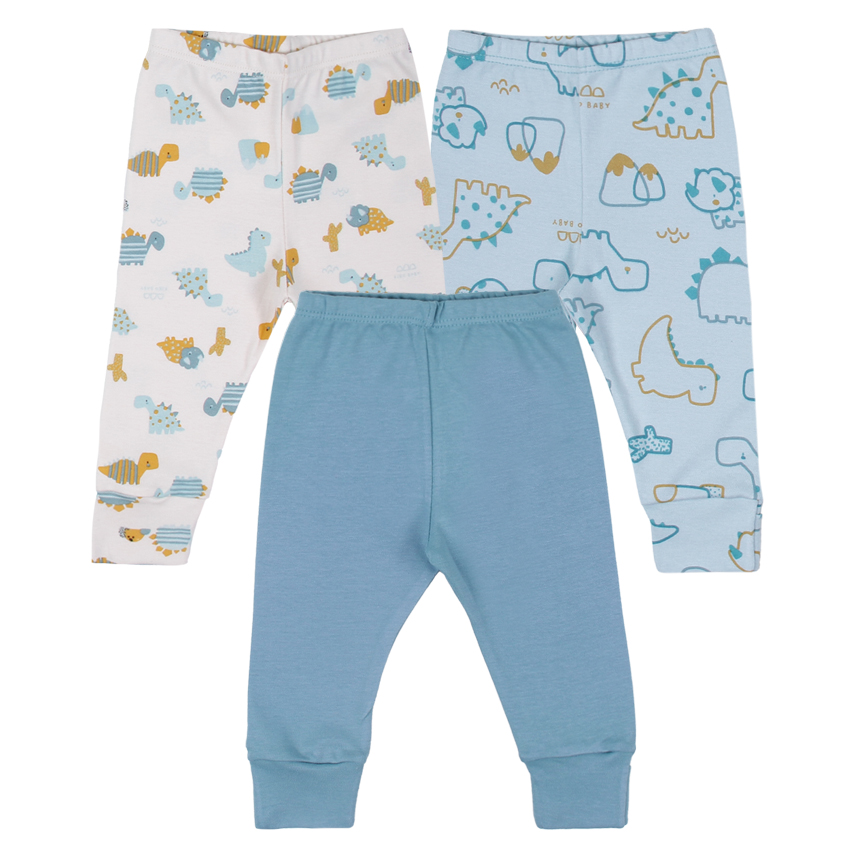 Kit Mijão Bebê Kiko Baby Estampa E Bordado Dino 3 Peças