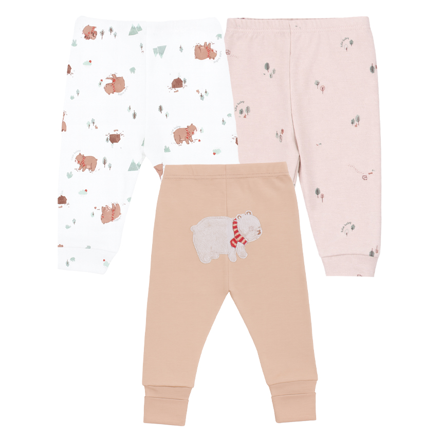 Kit mijão Bebê Kiko Baby Estampa E Bordado Urso 3 Peças Kit mijão Bebê Kiko Baby Estampa E Bordado Urso 3 Peças