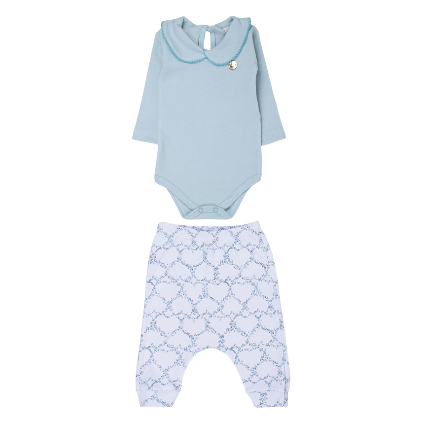 Conjunto Bebê Kiko Baby Body  E Calça Estampa Coração