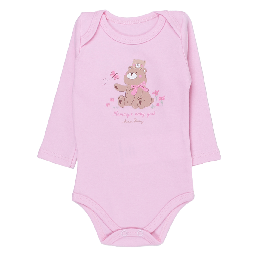 Conjunto Bebê Kiko Baby Menina Estampa Urso Com 3 Peças
