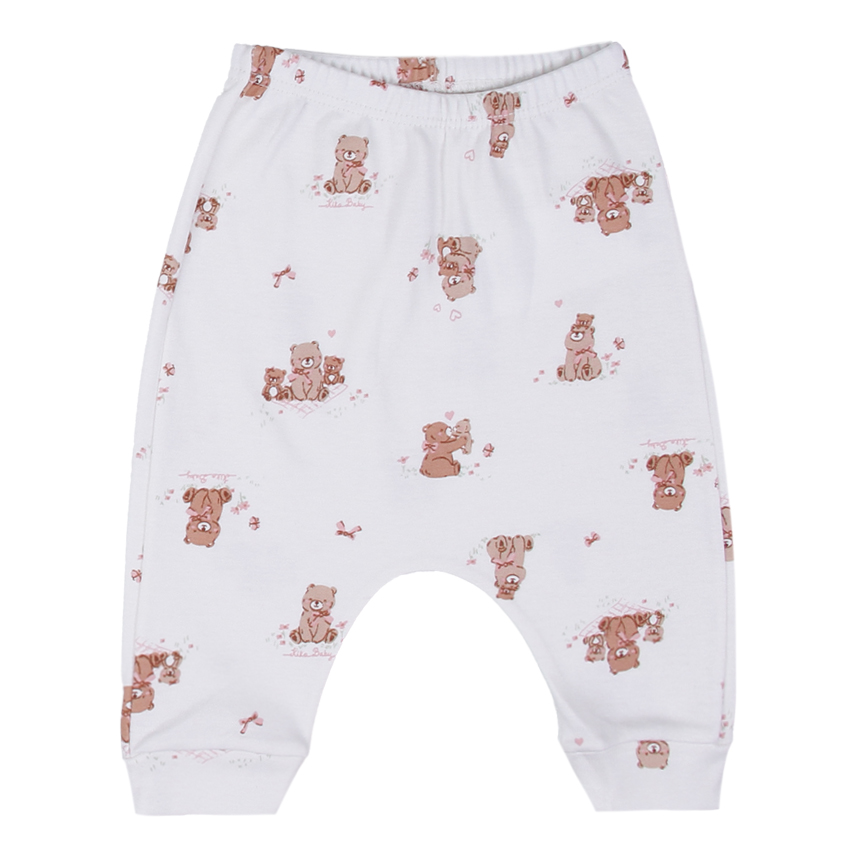 Conjunto Bebê Kiko Baby Menina Estampa Urso Com 3 Peças