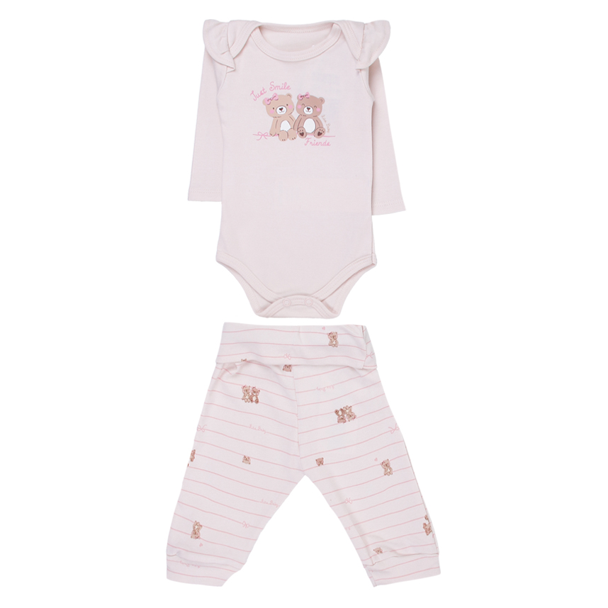 Conjunto Bebê Kiko Baby Body Estampa Urso E Calça