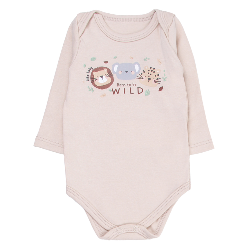 Conjunto Bebê Kiko Baby Body Manga Longa E Calça Safari Conjunto Bebê Kiko Baby Body Manga Longa E Calça Safari