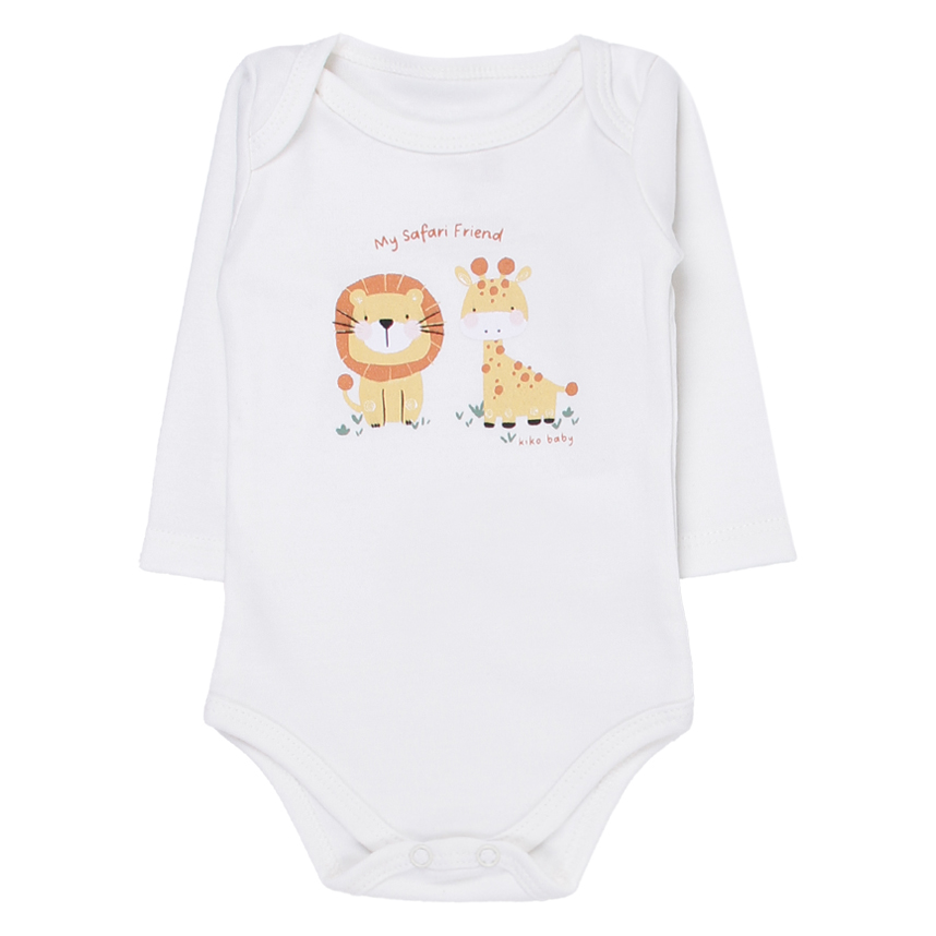 Conjunto Bebê Kiko Baby Body Manga Longa E Calça Safari