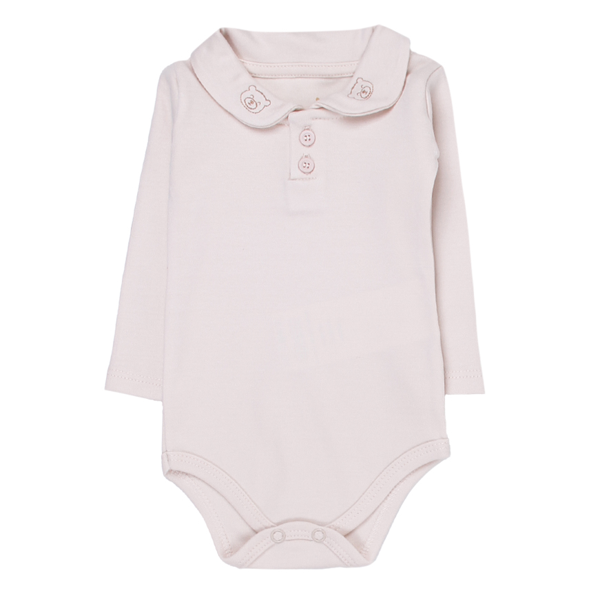 Conjunto Bebê Kiko Baby Body Gola Polo Bordado Urso E Calça
