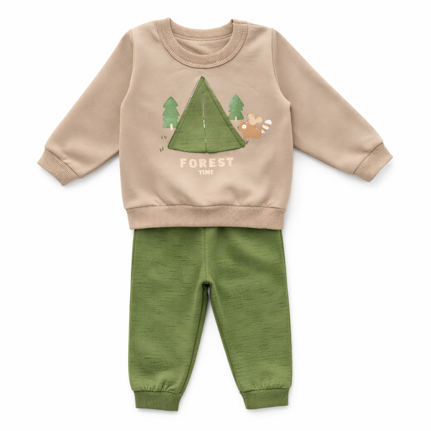 Conjunto Bebê Brandili Blusão E Calça Jogger Flamê