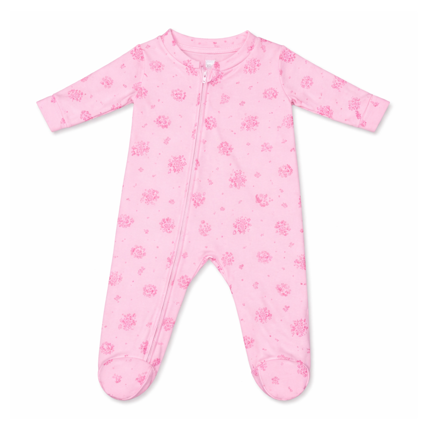 Macacão Longo Bebê Kiko Baby Com Gola Estampa Floral