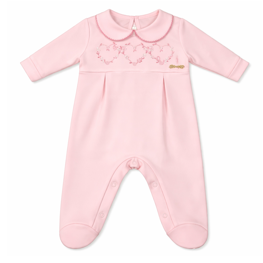 Macacão Longo Bebê Kiko Baby Pala Bordado Coração