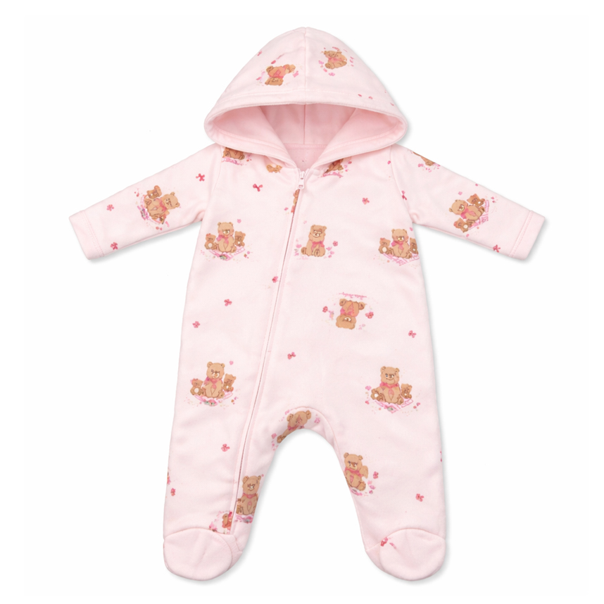 Macacão Longo Bebê Kiko Baby Com Gola Em Suedine Urso