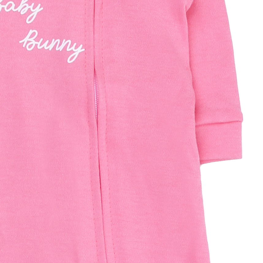 Macacão Longo Bebê Kiko Baby Estampa Coelho Em Suedine Macacão Longo Bebê Kiko Baby Estampa Coelho Em Suedine