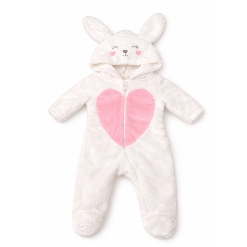 Macacão Longo Bebê Kiko Baby Fleece Bordado Coelha