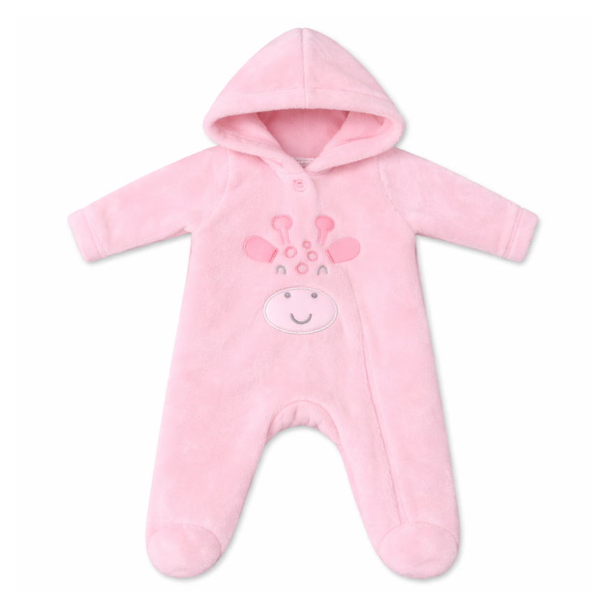 Macacão Longo Bebê Kiko Baby Fleece Bordado Girafa