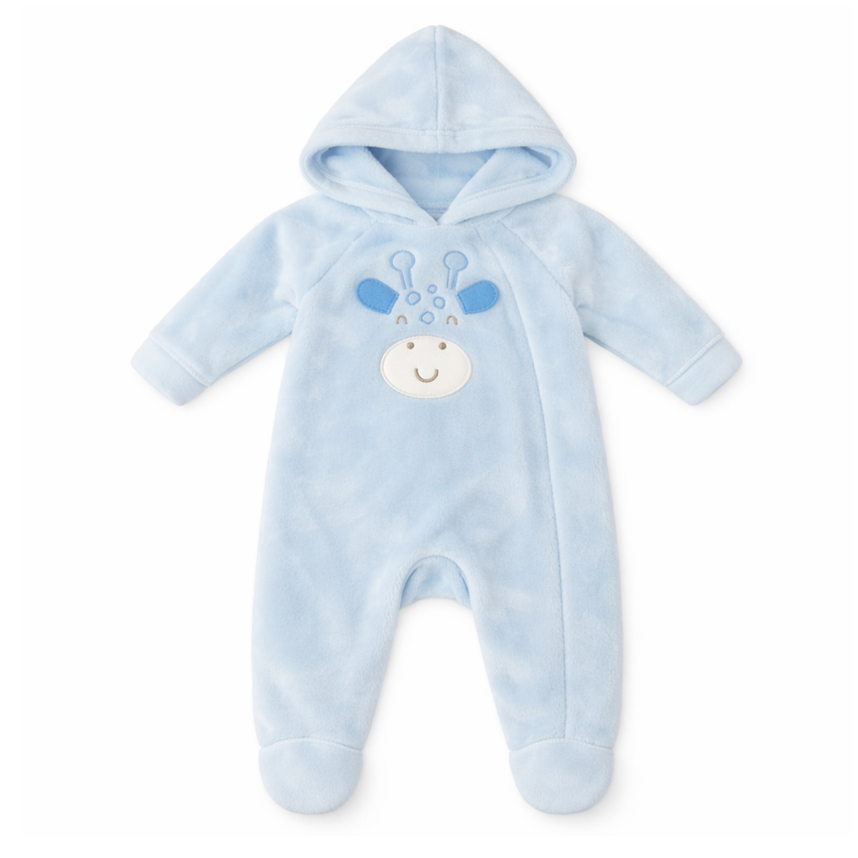 Macacão Longo Bebê Kiko Baby Fleece Bordado Girafa