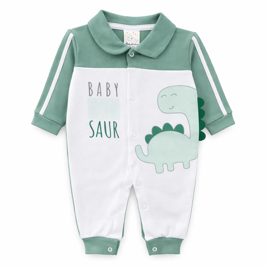Macacão Longo Bebê Petutinha Estampa Dinossauro