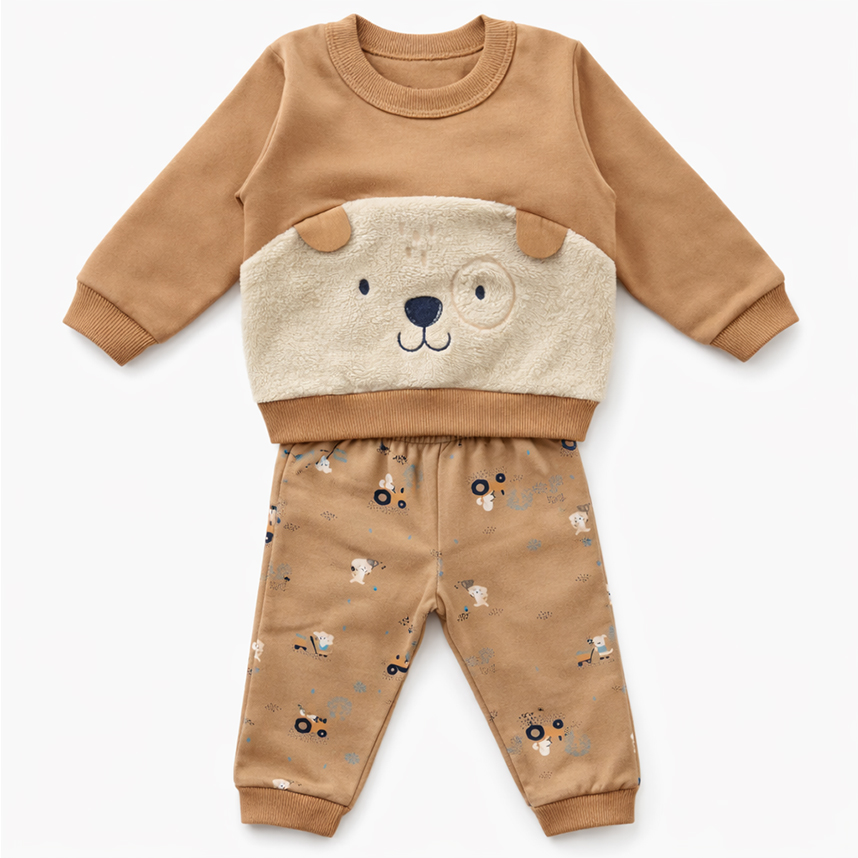 Conjunto Bebê Brandili Blusão Fleece E Calça Jogger