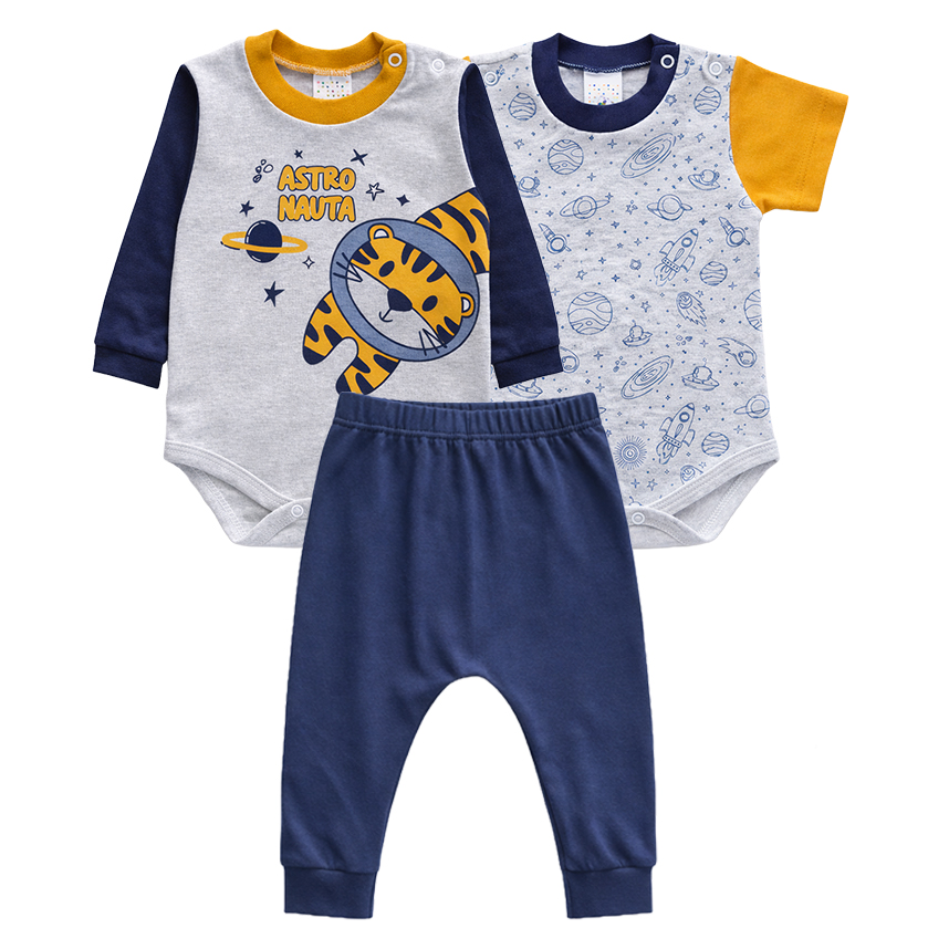 Conjunto Bebê Petutinha BodyTigre E Calça 3 Peças