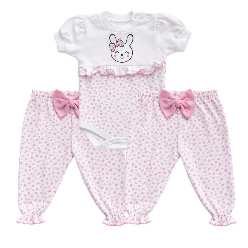 Conjunto Bebê Petutinha Body Coelhinha E Calça 3 Peças