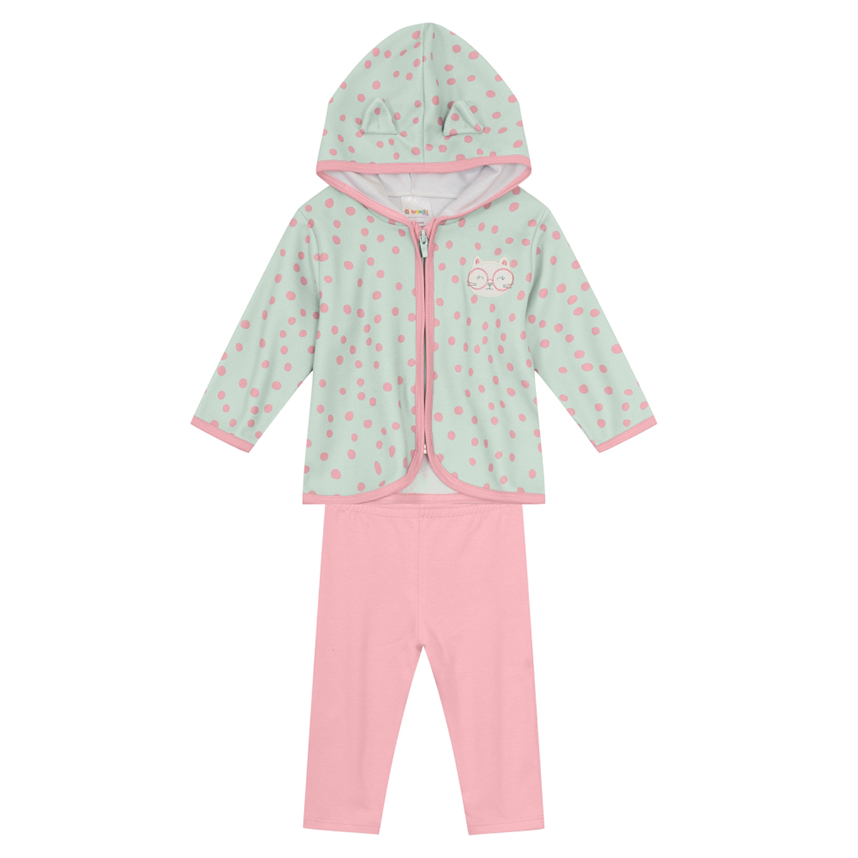 Conjunto Bebê Brandili Blusão Soft E Calça Jogger