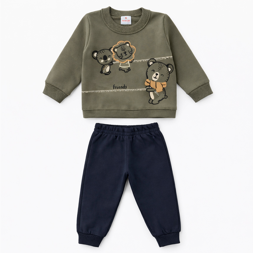 Conjunto Bebê Brandili Blusão E Calça Jogger Moletom