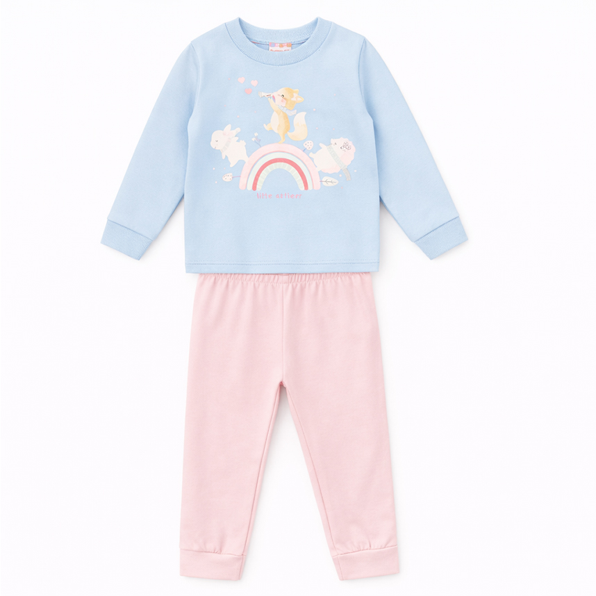 Conjunto Bebê Brandili Blusão Estampa Esquilo E Calça Jogger