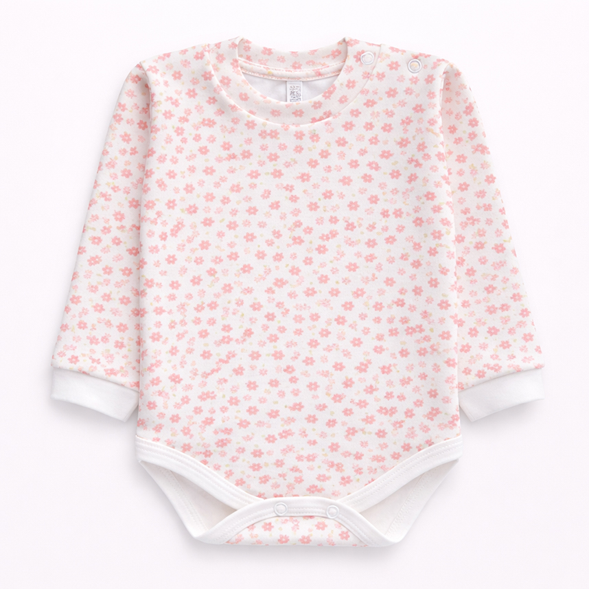 Kit Body Bebê Petutinha Manga Longa Estampa Flamingo 3 Peças