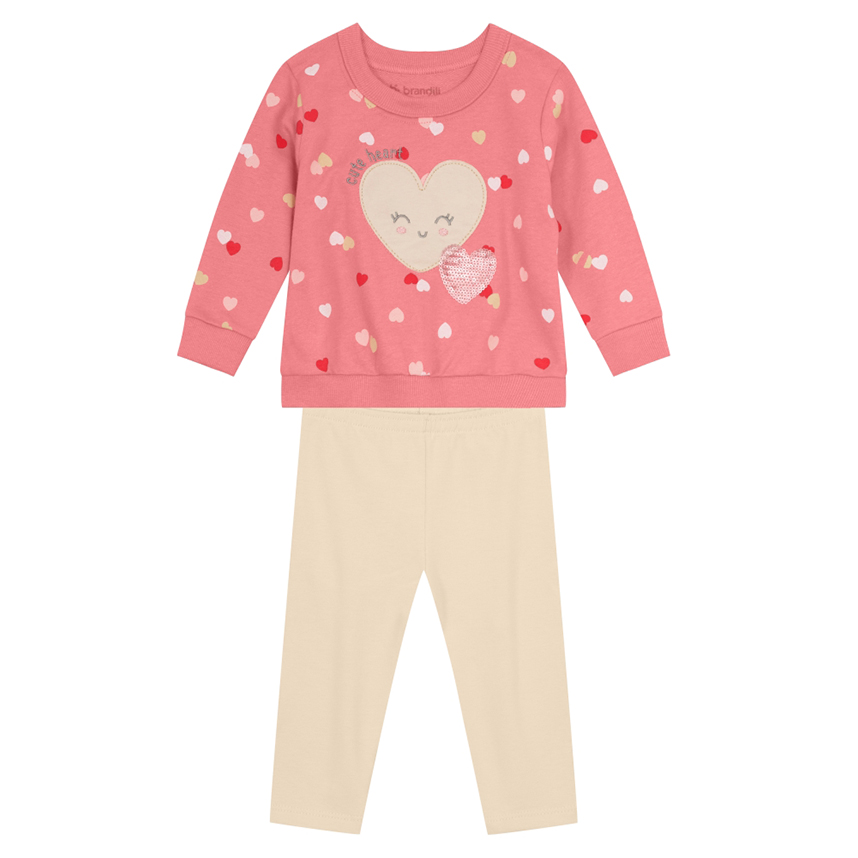 Conjunto Bebê Brandili Blusão Moletom E Calça Legging