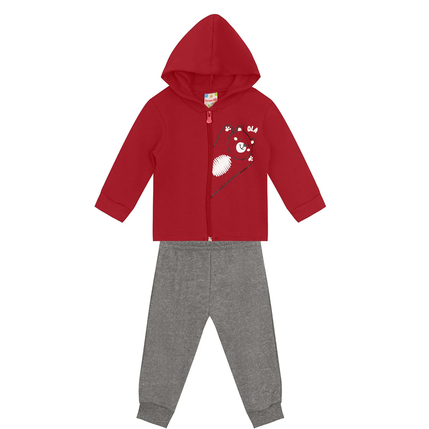 Conjunto Bebê Brandili Jaqueta  E Calça Jogger Moletom