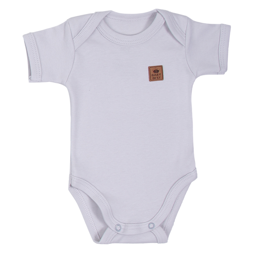 Kit Body Bebê Baby Best Menino Manga Curta Pima 3 Peças