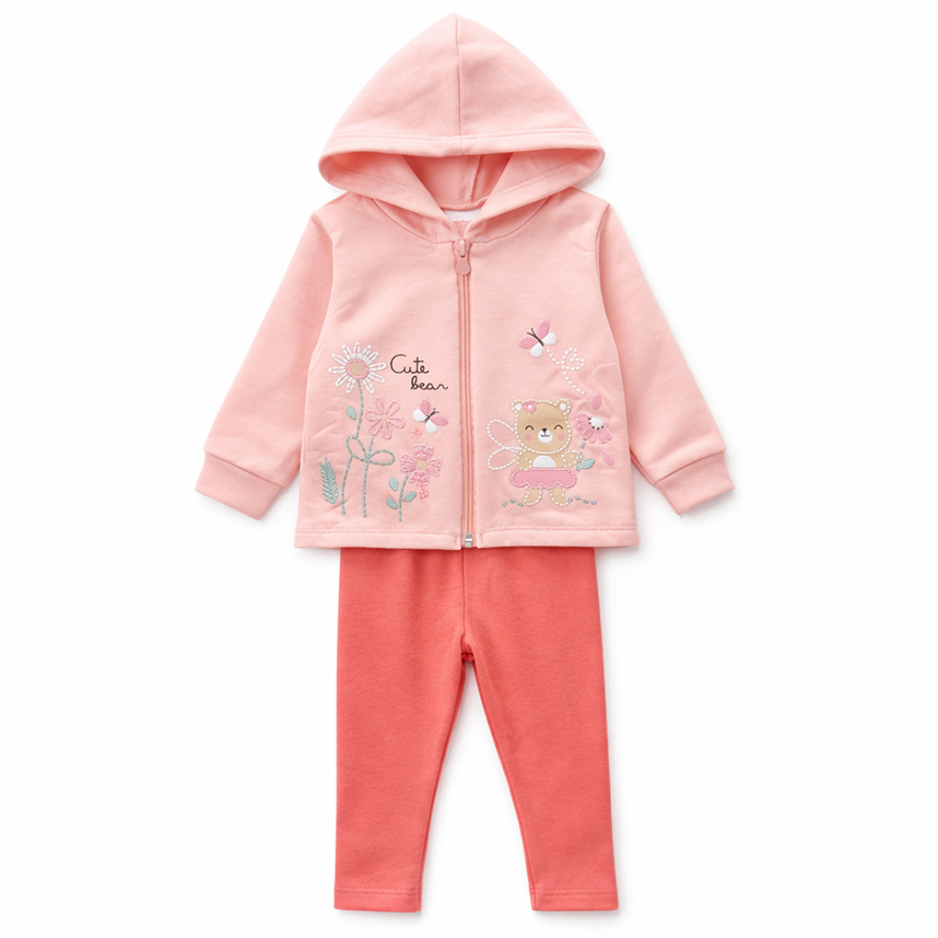 Conjunto Bebê Brandili Jaqueta Com Zíper E Calça Legging