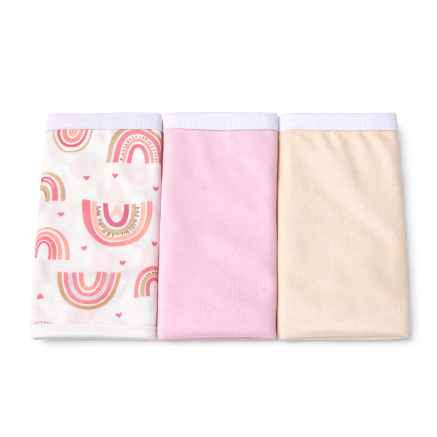 Kit Fronha Para Bebê Estampa Arco Íris 3 Peças