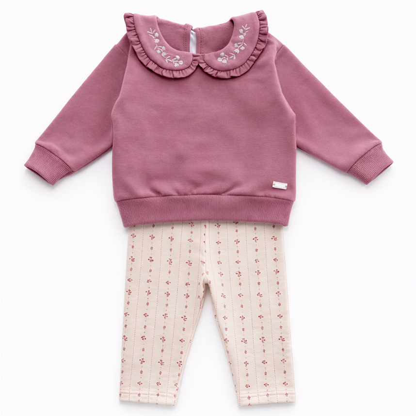 Conjunto Bebê Mundi Blusão Gola E Calça Legging