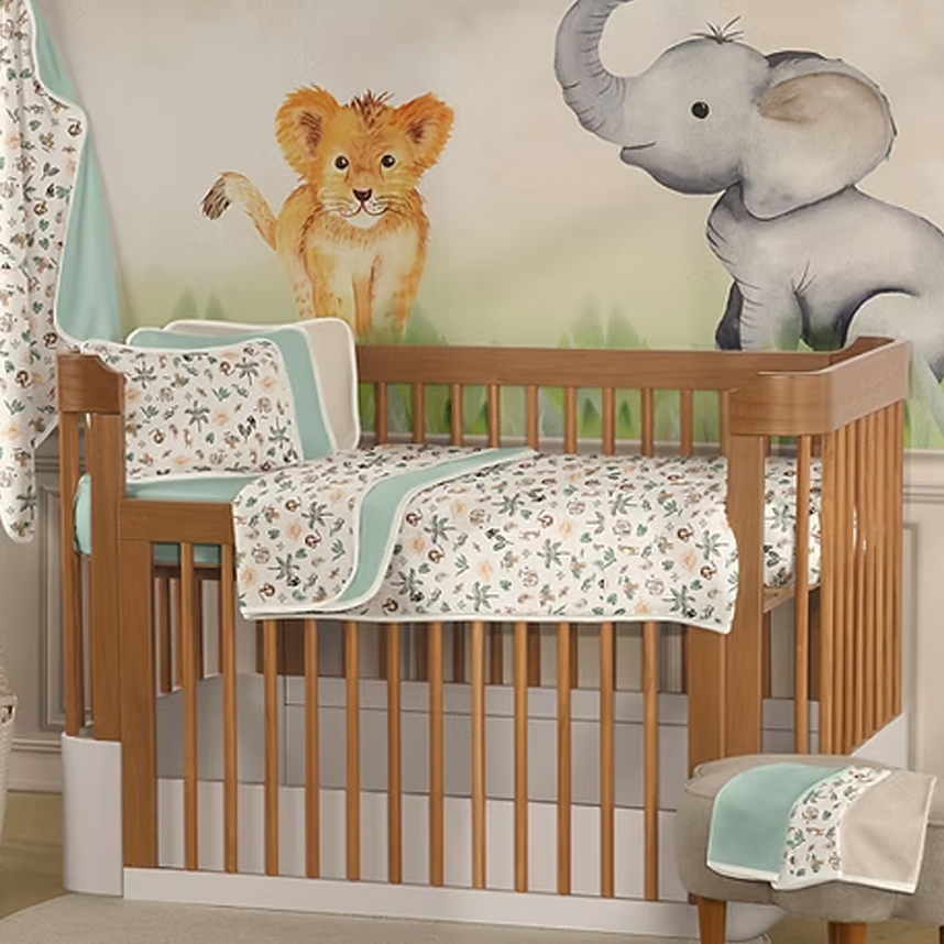 Jogo De Lençol Berço Sul Brasil Estampa Safari 2 Peças