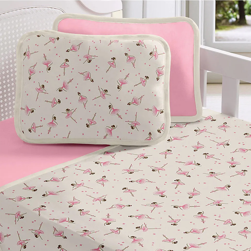 Jogo De Lençol Berço Sul Brasil Estampa Bailarina 3 Peças