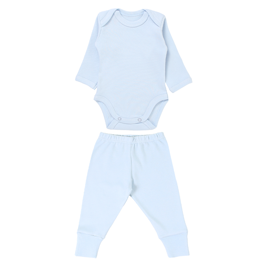 Conjunto Bebê Pop Cute Body Menino Manga Longa Liso E Calça