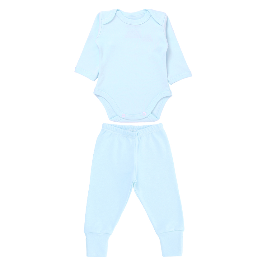 Conjunto Bebê Pop Cute Body Menino Manga Longa Liso E Calça