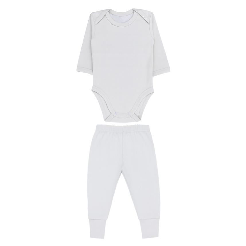 Conjunto Bebê Pop Cute Body Menina Manga Longa Liso E Calça