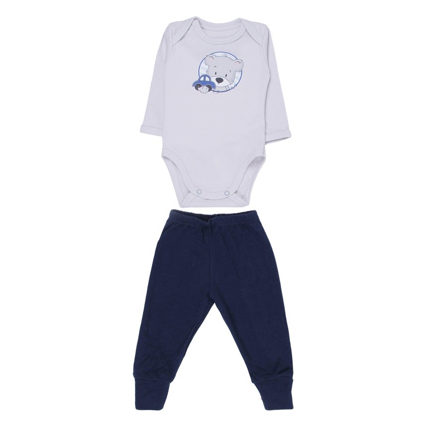 Conjunto Bebê Baby Best Body Manga Longa Urso E Calça