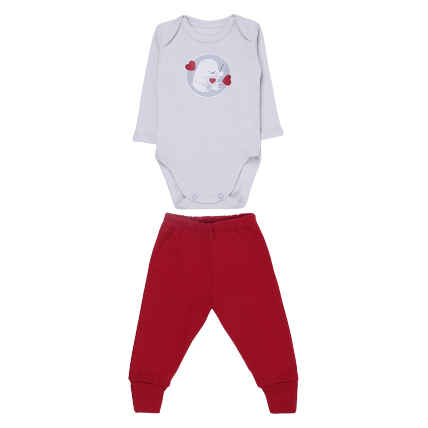 Conjunto Bebê Baby Best Body Manga Longa Urso E Calça