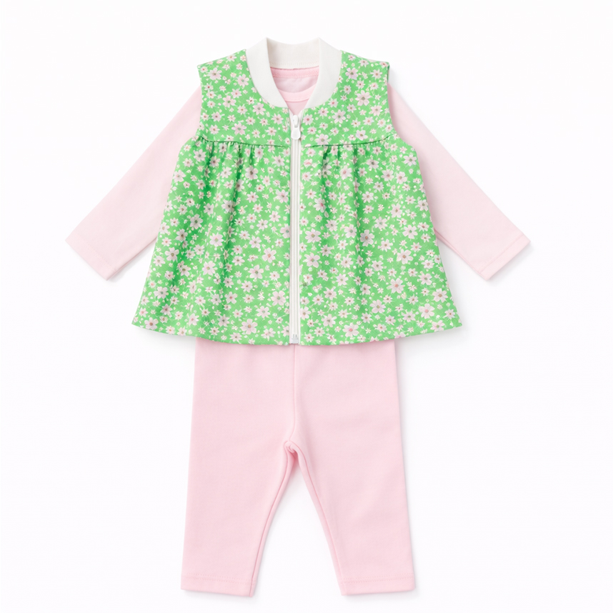 Conjunto Bebê Brandili Body ,Colete E Calça 3 Peças